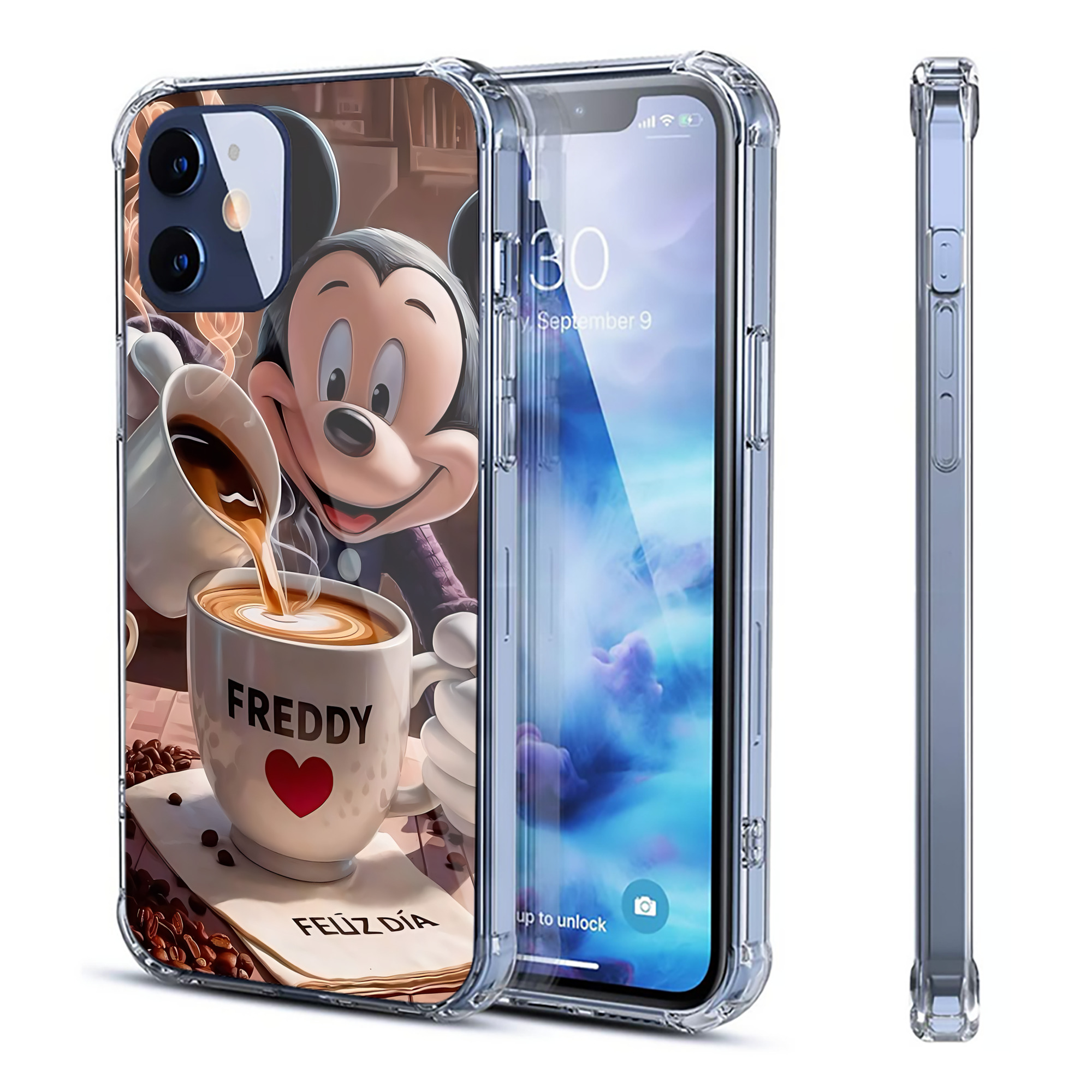 （画像用） ミッキーマウス Mickey Mouse 【iPhone 12シリーズ対応】透明スマホケース（クリアソフトケース）